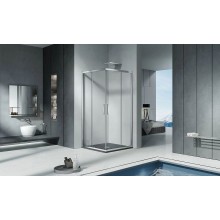 Душевой уголок Good Door Cofe CR-80-C-CH 80x80 КФ00025 профиль Хром стекло прозрачное