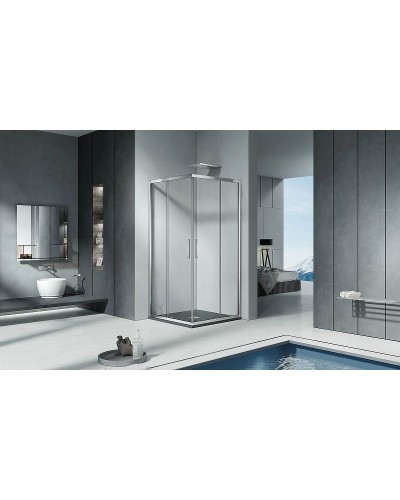 Душевой уголок Good Door Cofe CR-80-C-CH 80x80 КФ00025 профиль Хром стекло прозрачное
