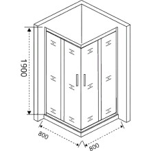 Душевой уголок Good Door Cofe CR-80-C-CH 80x80 КФ00025 профиль Хром стекло прозрачное