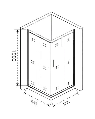 Душевой уголок Good Door Cofe CR-90-C-CH 90x90 КФ00026 профиль Хром стекло прозрачное