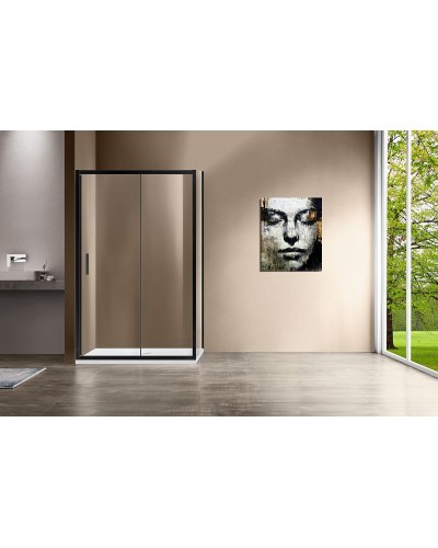 Душевой уголок Vincea Garda 130x100 VSR-1G1013CLB профиль Черный стекло прозрачное