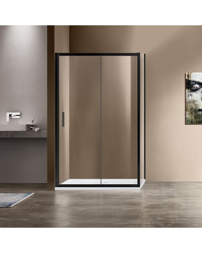 Душевой уголок Vincea Garda 140x100 VSR-1G1014CLB профиль Черный стекло прозрачное