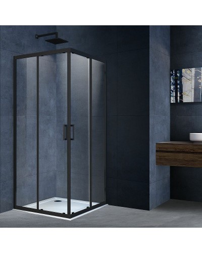 Душевой уголок Vincea Alpha 90x90 VSS-3AL900CLB профиль Черный стекло прозрачное