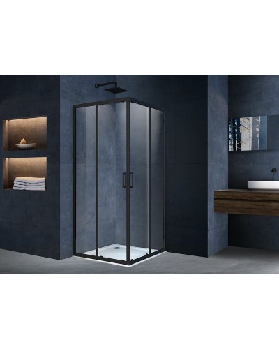 Душевой уголок Vincea Alpha 90x90 VSS-3AL900CLB профиль Черный стекло прозрачное