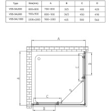 Душевой уголок Vincea Alpha 90x90 VSS-3AL900CLB профиль Черный стекло прозрачное