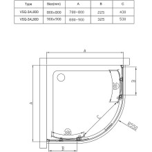 Душевой уголок Vincea Alpha 90x90 VSQ-3AL900CLB профиль Черный стекло прозрачное