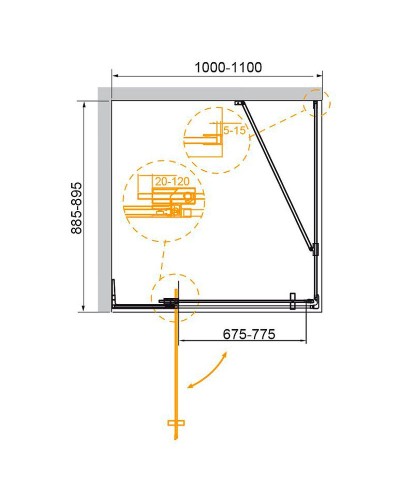 Душевой уголок Cezares Slider 110x90 SLIDER-AH-1-90-100/110-C-NERO профиль Черный матовый стекло прозрачное