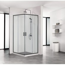 Душевой уголок Aquatek 100х100 AQ ARI KV 10020BL профиль Черный стекло прозрачное