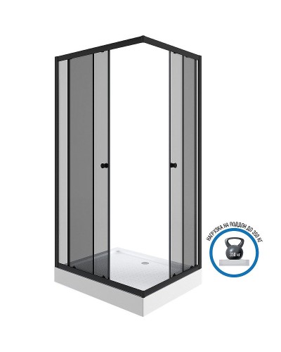 Душевой уголок Niagara Eco 100х80 NG-018-14QT профиль Черный стекло тонированное