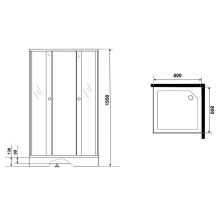 Душевой уголок Niagara Eco 80х80 NG-008-14QT профиль Черный стекло тонированное