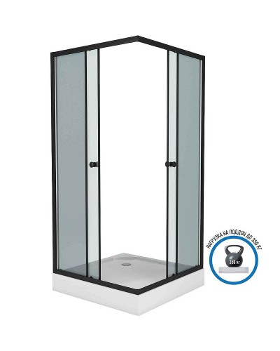 Душевой уголок Niagara Eco 80х80 NG-008-14QT профиль Черный стекло тонированное