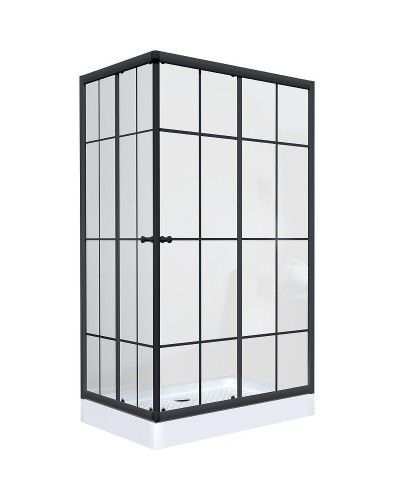 Душевой уголок Niagara Nova 100х80 NG-0118-14 профиль Черный стекло прозрачное