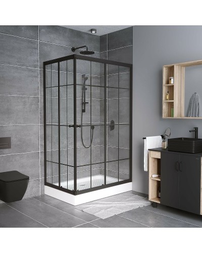 Душевой уголок Niagara Nova 100х80 NG-0118-14 профиль Черный стекло прозрачное