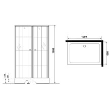 Душевой уголок Niagara Nova 100х80 NG-0118-14 профиль Черный стекло прозрачное