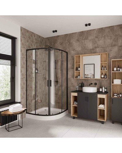 Душевой уголок Niagara Nova 80х80 NG-6886-08 BLACK профиль Черный стекло прозрачное