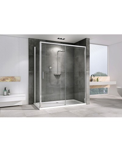 Душевой уголок Abber Komfort 150x100 AG93150-S102 профиль Хром стекло прозрачное