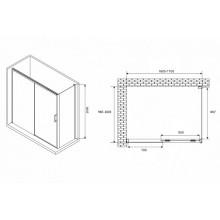 Душевой уголок Abber Komfort 170x100 AG93170-S102 профиль Хром стекло прозрачное
