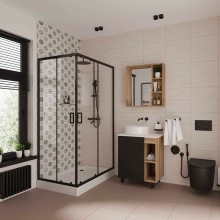 Душевой уголок Niagara Nova 100х80 NG-6881-08 BLACK профиль Черный стекло прозрачное