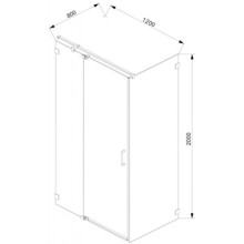 Душевой уголок 120х80 см Bravat Vega BS120.3111A прозрачное