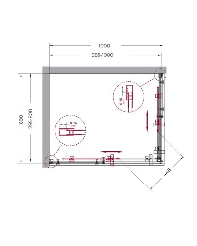 Душевой уголок BelBagno MARINO-AH-2-100/80-C-CR
