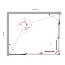 Душевой уголок BelBagno LUCE-AH-22-150/120-C-Cr