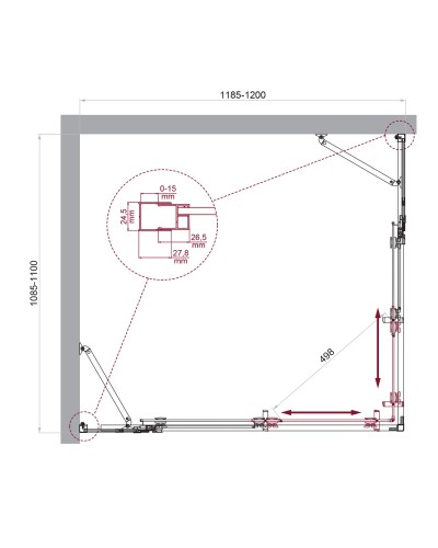 Душевой уголок BelBagno LUCE-AH-22-120/110-C-Cr