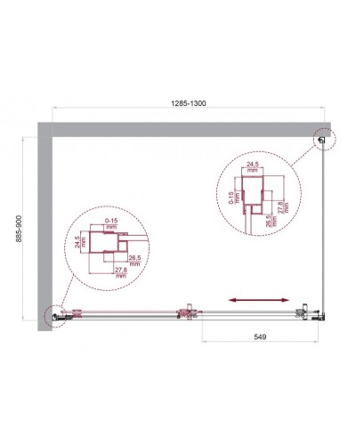 Душевой уголок BelBagno LUCE-AH-1-130/90-C-Cr