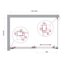 Душевой уголок BelBagno LUCE-AH-1-120/80-C-Cr