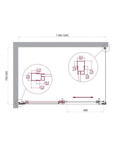 Душевой уголок BelBagno LUCE-AH-1-120/80-C-Cr