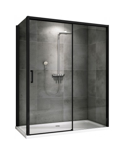 Душевой уголок Abber Komfort 130x100 AG93130B-S102B профиль Черный стекло прозрачное