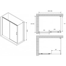 Душевой уголок Abber Komfort 130x90 AG93130-S92 профиль Хром стекло прозрачное