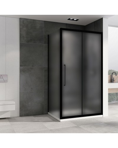 Душевой уголок Abber Schwarzer Diamant 110x80 AG30110BMH-S80BM профиль Черный стекло матовое