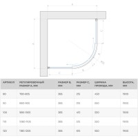 Душевой уголок 90х90 см Vegas Glass ZS 90 05 05 бронза