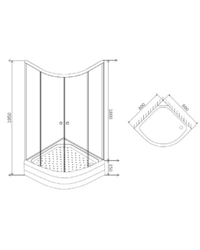 Душевой уголок 80х80 см Damixa Origin Evo 82G-301-080WT