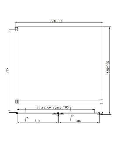 Душевой уголок 90х90 см Ambassador Diamond 12011105R прозрачное
