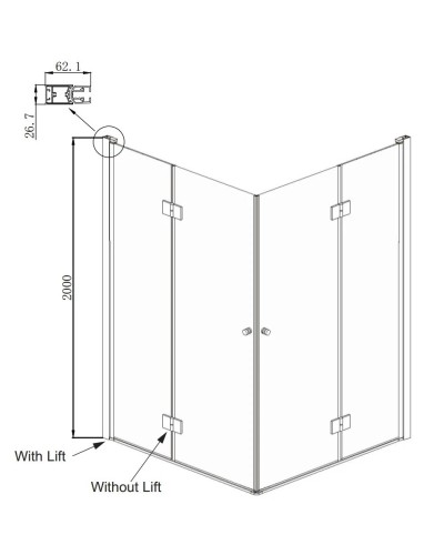 Душевой уголок 90х90 см Ambassador Diamond 12011109 прозрачное
