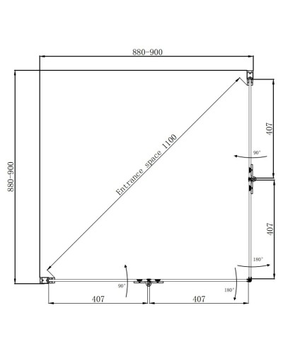 Душевой уголок 90х90 см Ambassador Diamond 12011109 прозрачное