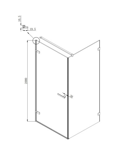 Душевой уголок 89х89 см Ambassador Abner 10011101L прозрачное