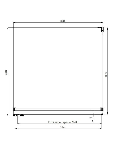 Душевой уголок 99х99 см Ambassador Abner 10011102L прозрачное