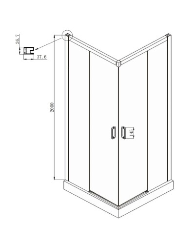 Душевой уголок 100х100 см Ambassador Queen 11011204Black прозрачное