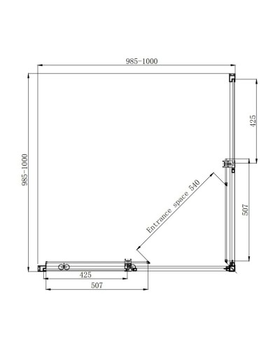 Душевой уголок 100х100 см Ambassador Queen 11011204Black прозрачное