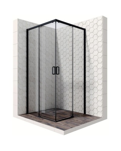 Душевой уголок 100х100 см Ambassador Queen 11011204Black прозрачное
