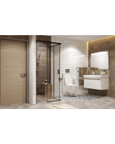 Душевой уголок 100х100 см Ambassador Queen 11011204Black прозрачное