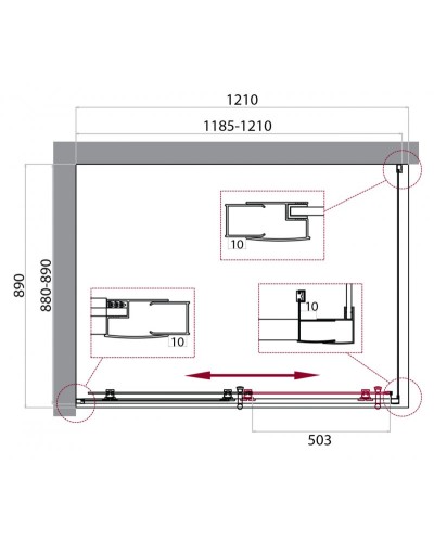 Душевой уголок BelBagno UNO-195-AH-1-120/90-C-Cr