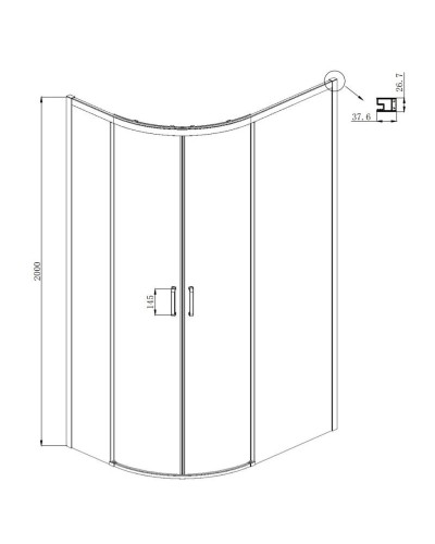 Душевой уголок 120х80 см Ambassador Queen 11011103R прозрачное