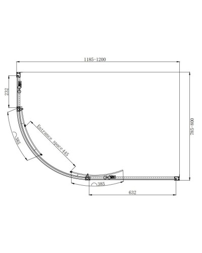 Душевой уголок 120х80 см Ambassador Queen 11011103R прозрачное