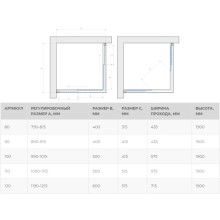Душевой уголок 80х80 см Vegas Glass ZA 80 01 10 сатин