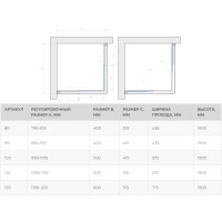 Душевой уголок 100х100 см Vegas Glass ZA 100 01 10 сатин