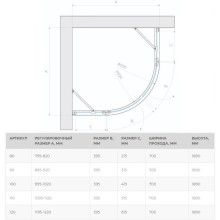 Душевой уголок 80х80 см Vegas Glass AFS 80 05 01 прозрачное