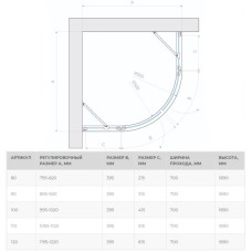 Душевой уголок 100х100 см Vegas Glass AFS 100 01 01 прозрачное